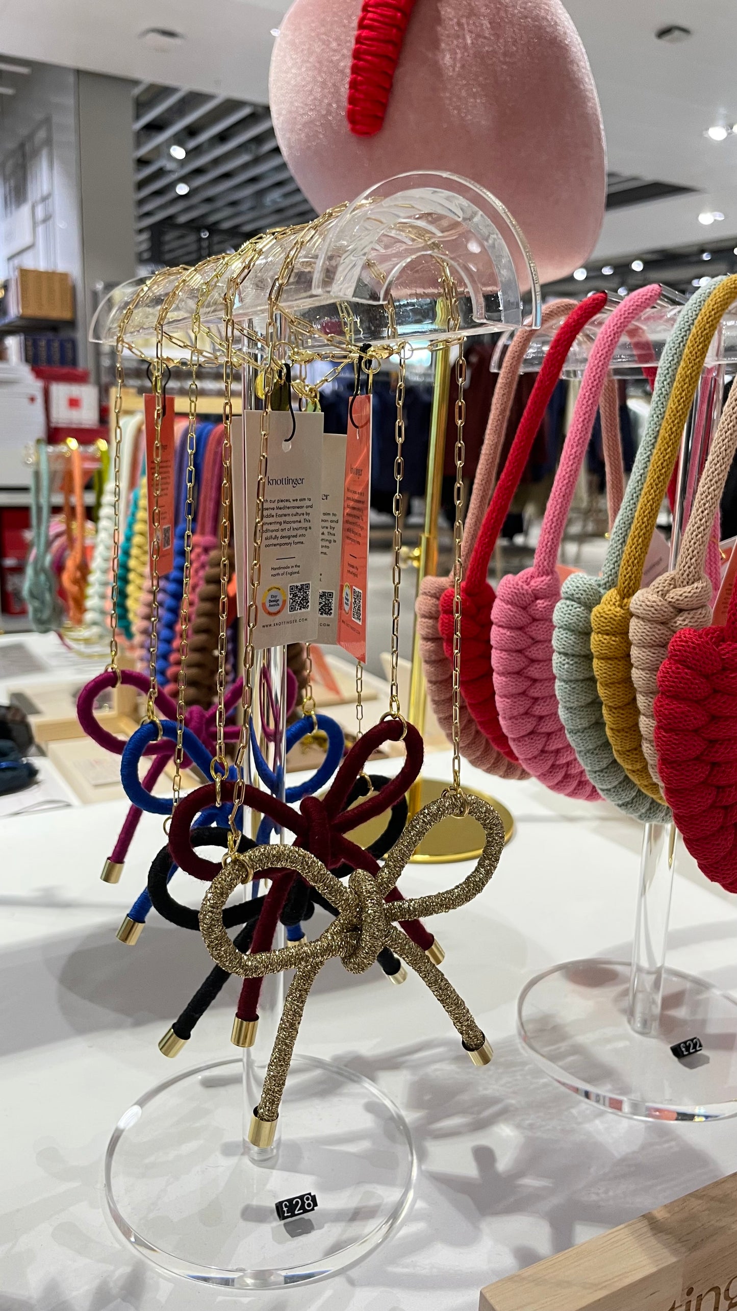 Rope bow necklace