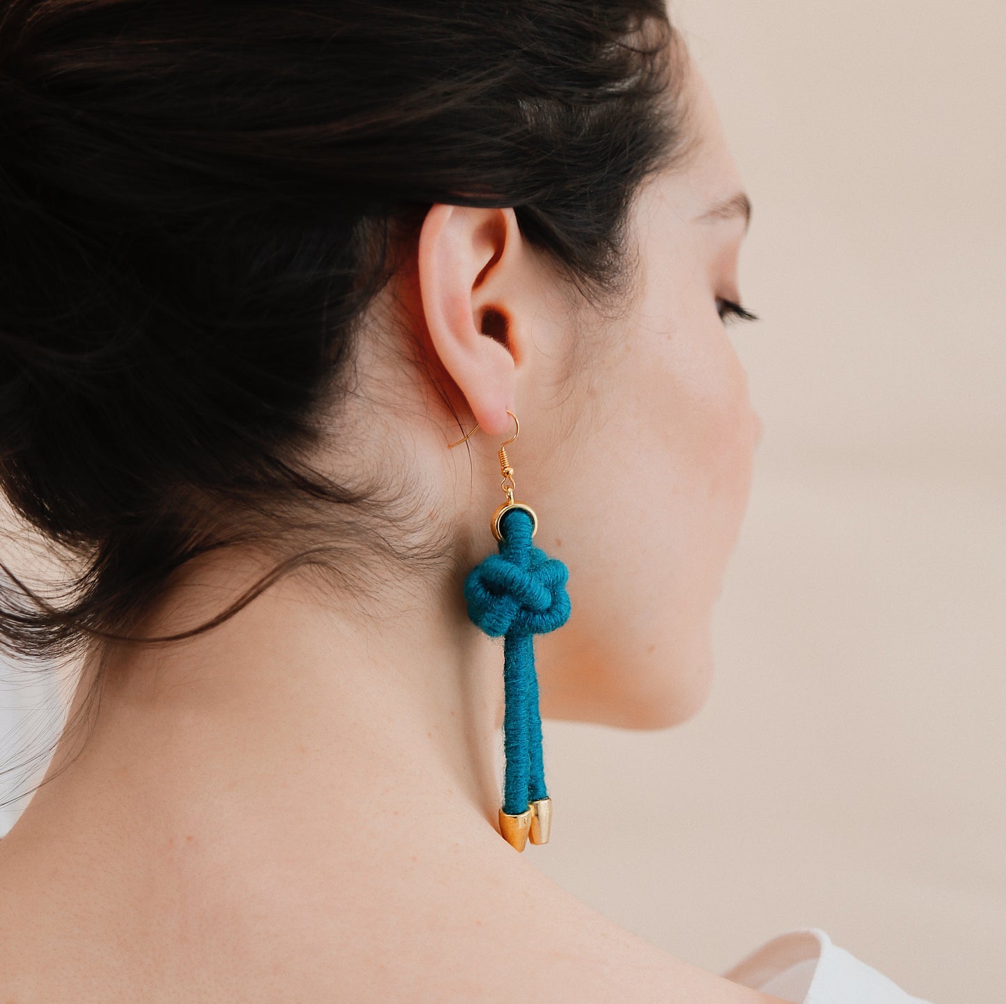 Diamond knot earrings - knottinger.