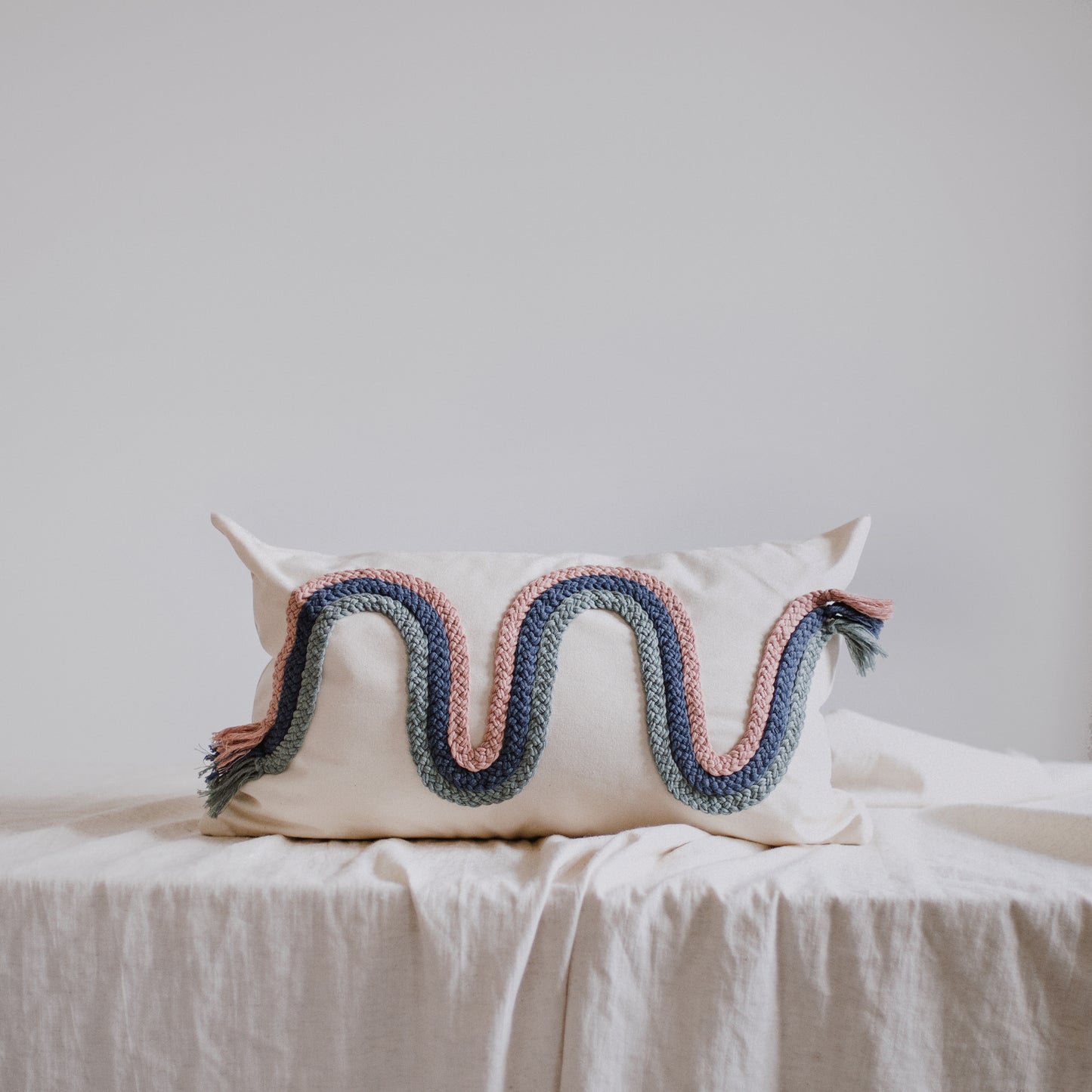 Wave Oblong Cushion - Eclectic folk - knottinger.