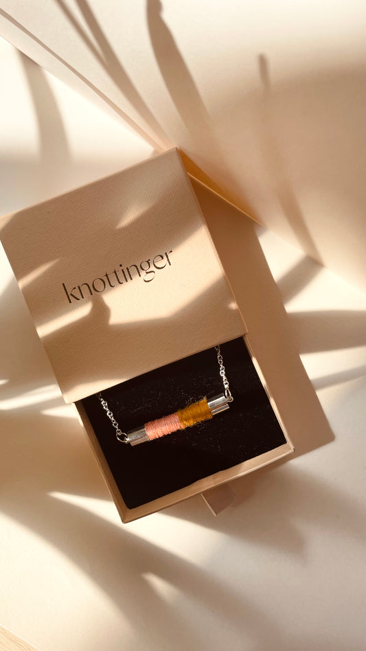 NEW ‘Linnea’ textile bar necklace - Two tone rope necklace