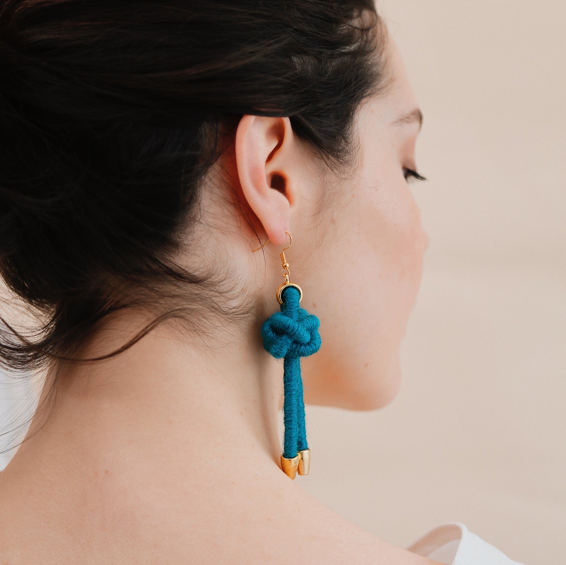 Diamond knot earrings - knottinger.