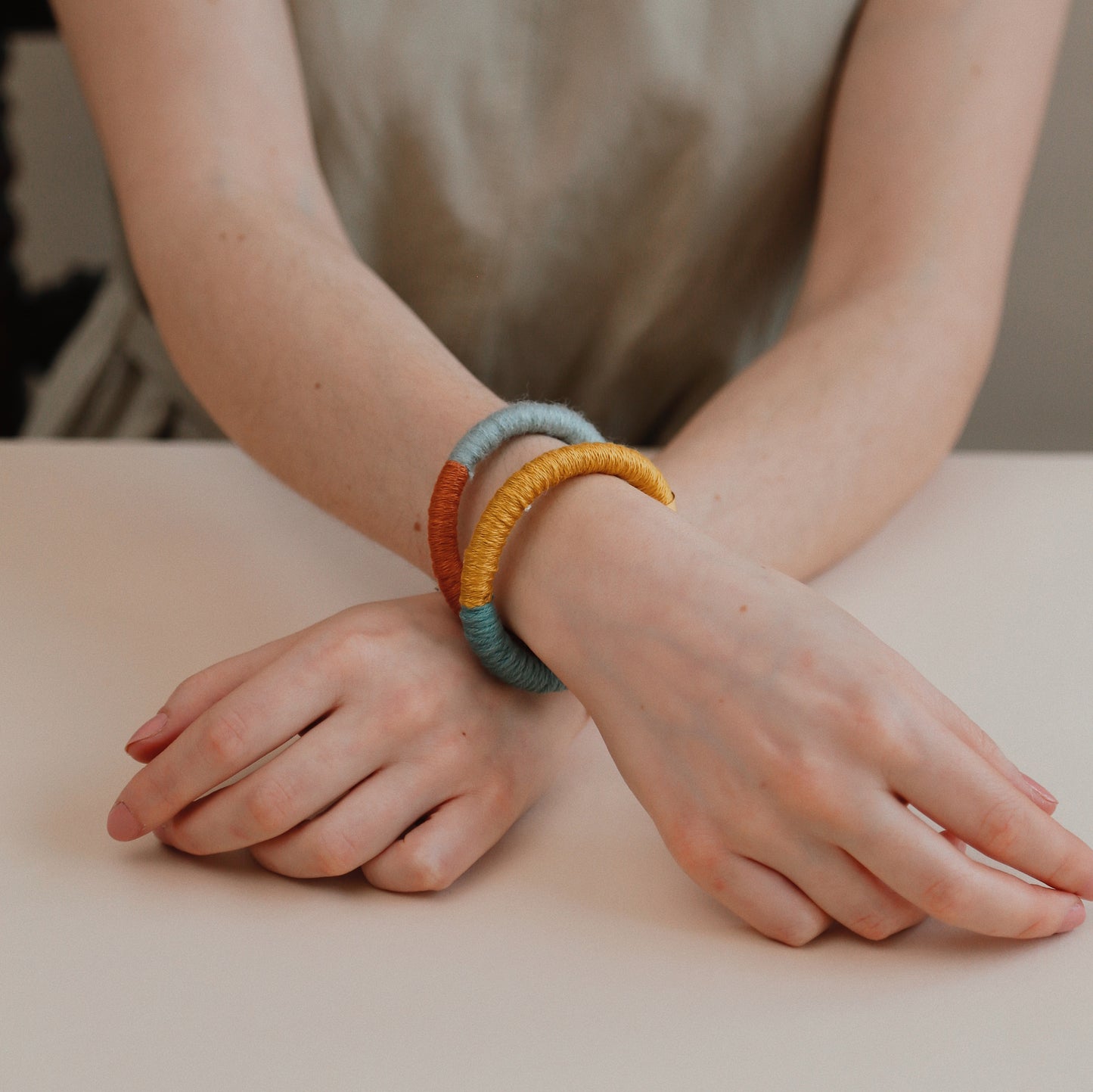 Colour block bracelet bangle - knottinger.