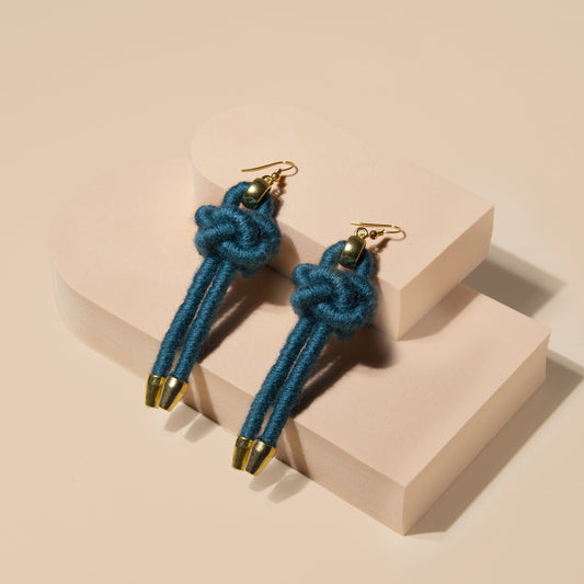 Diamond knot earrings - knottinger.