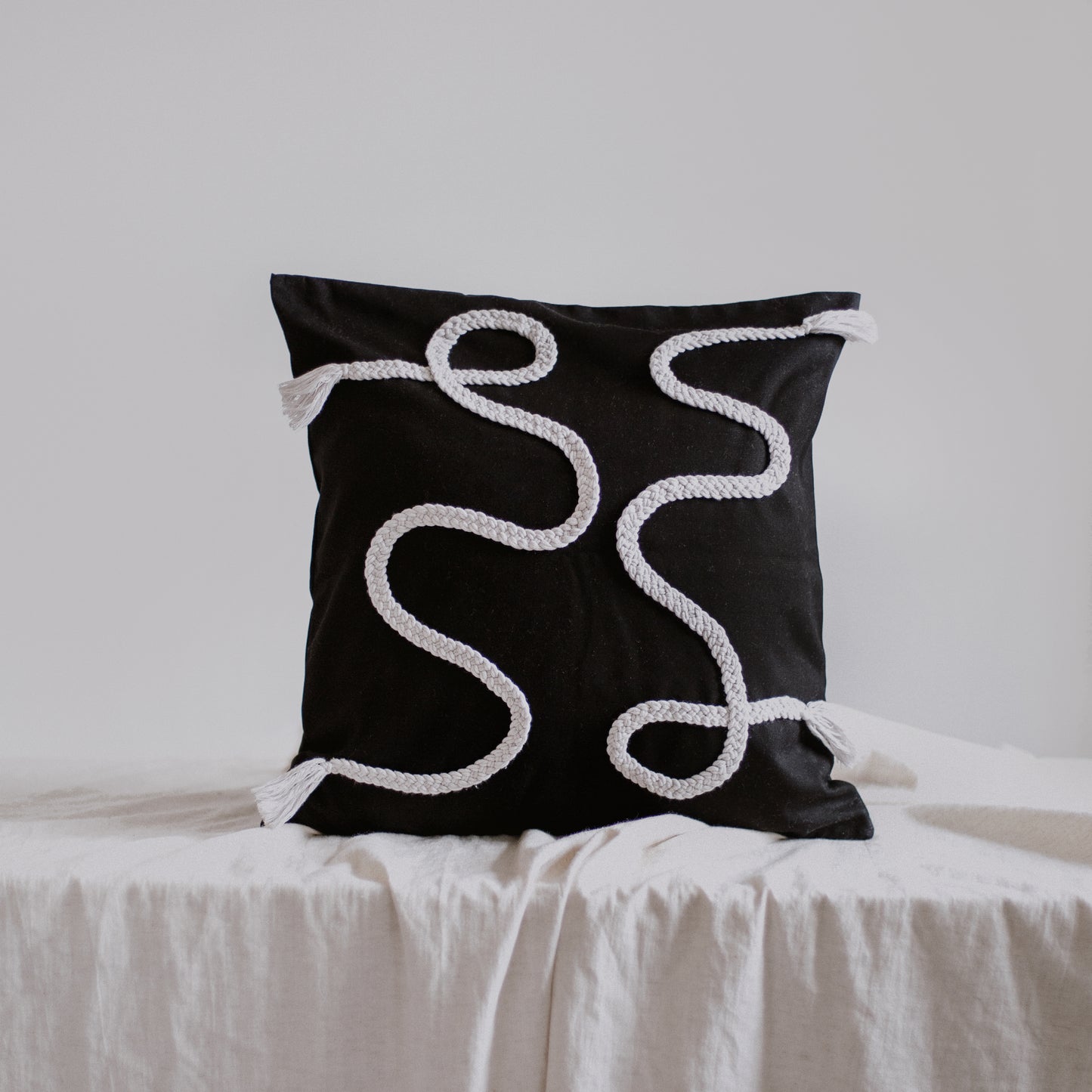 Wave Cushion - Monochrome - knottinger.